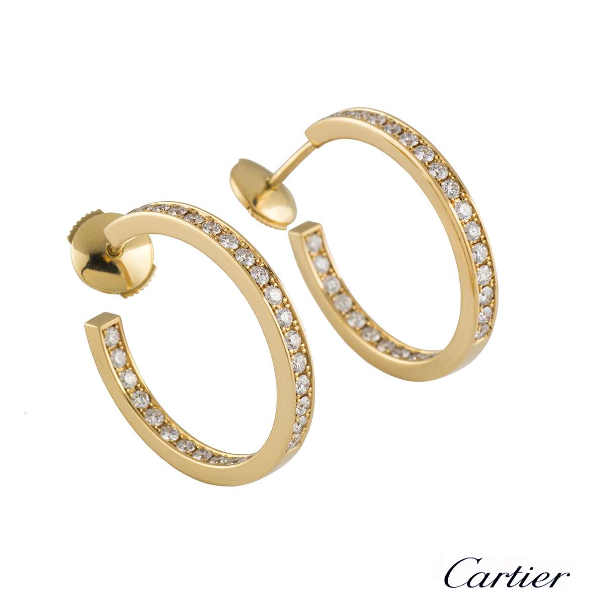 Cartier Diamond Yellow Gold Hoop 